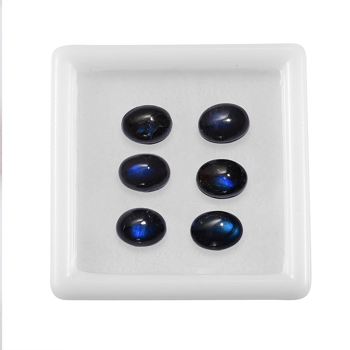 Premium Malagasy Labradorite Set of 6 (Ovl 8x6 mm) 8.29 ctw