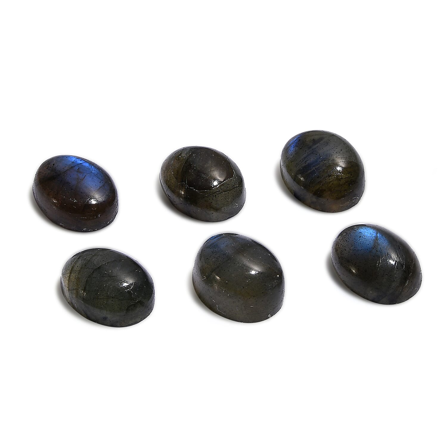 AAA Malagasy Labradorite Set of 6 (Ovl 8x6 mm) 8.18 ctw