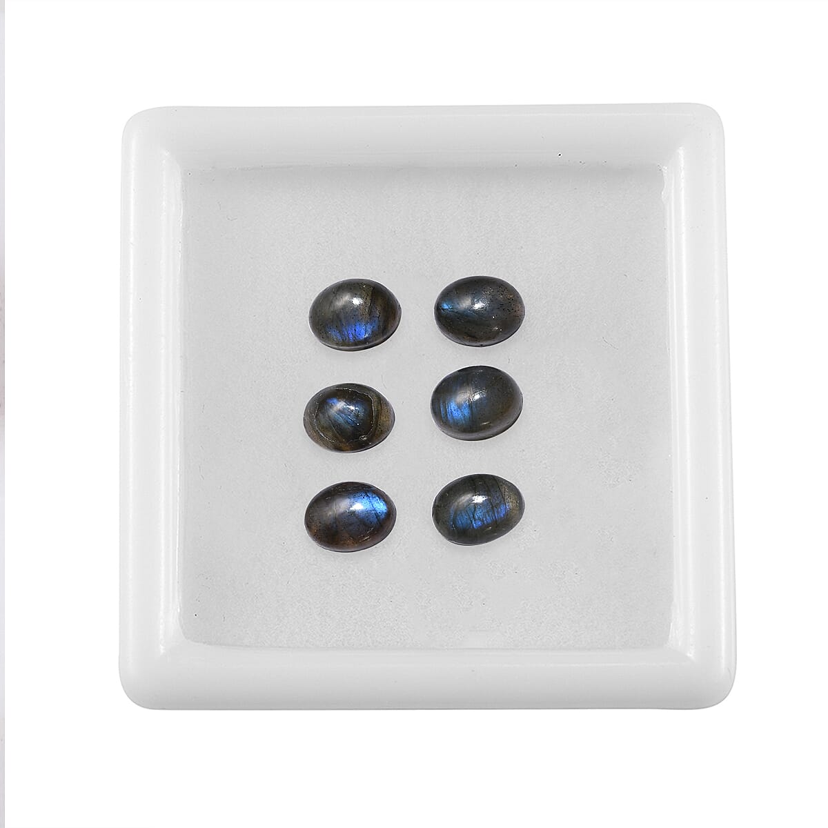 AAA Malagasy Labradorite Set of 6 (Ovl 8x6 mm) 8.18 ctw