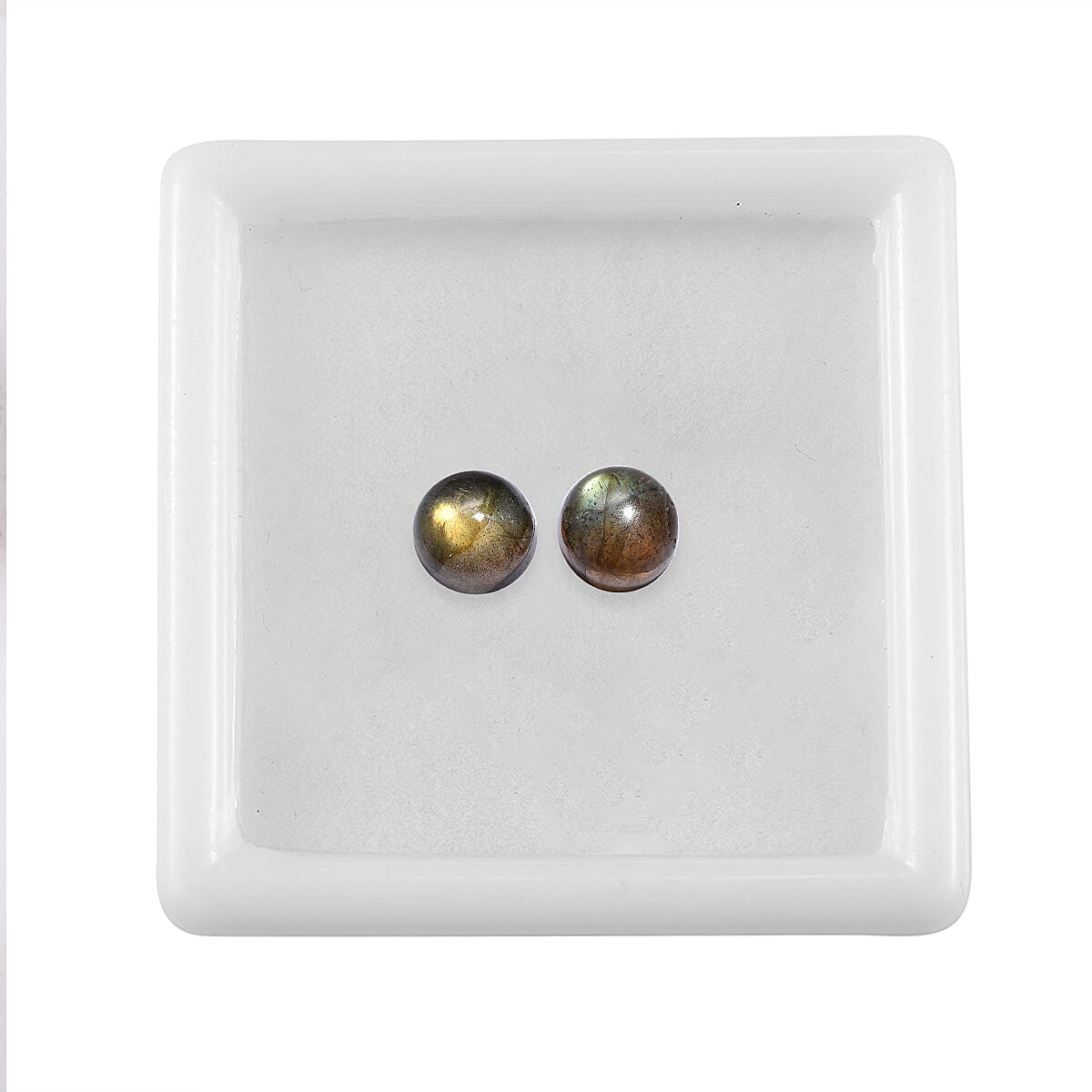 Malagasy Labradorite Set of 2 (Rnd 6 mm) 2.01 ctw