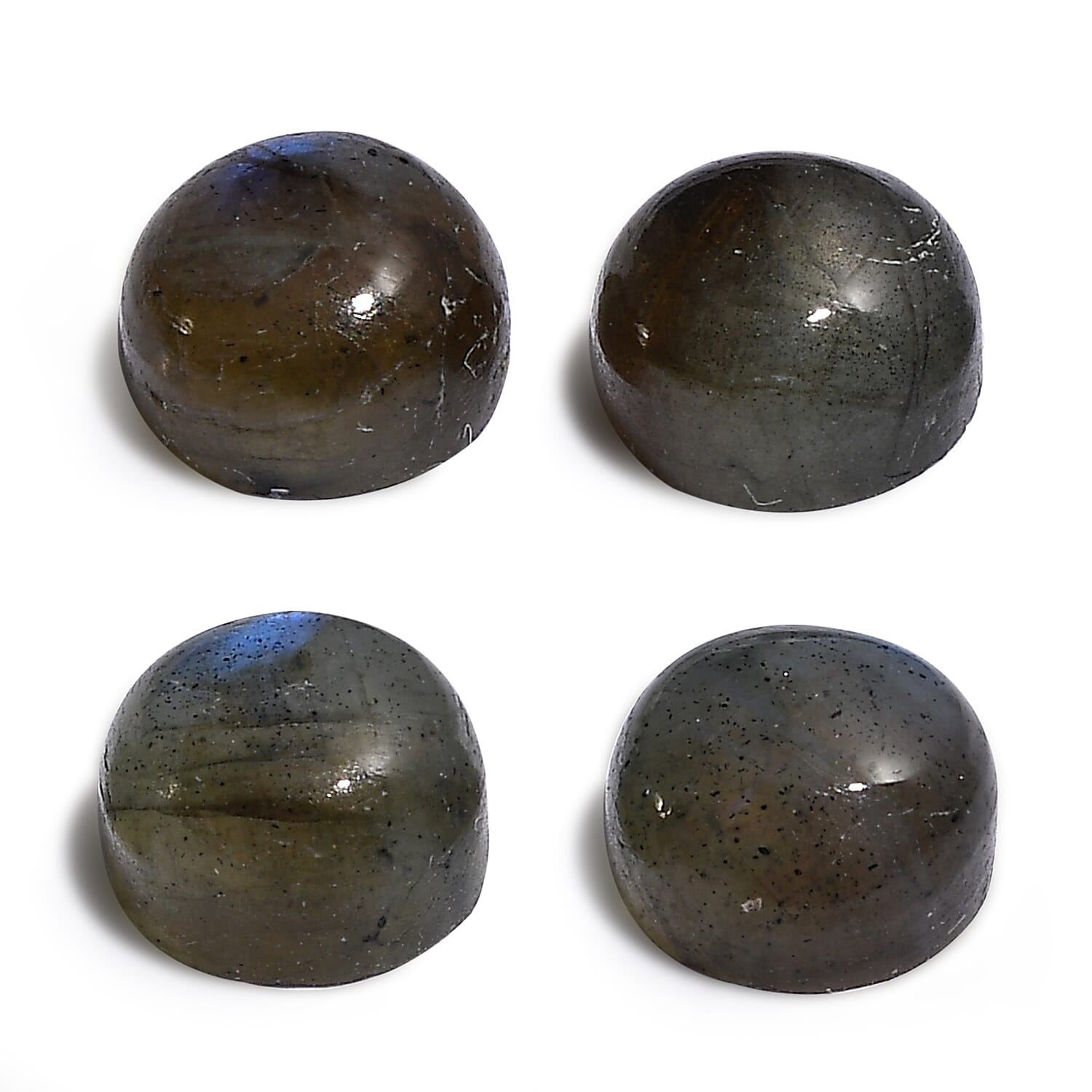 Premium Malagasy Labradorite Set of 4 (Rnd 6 mm) 3.78 ctw
