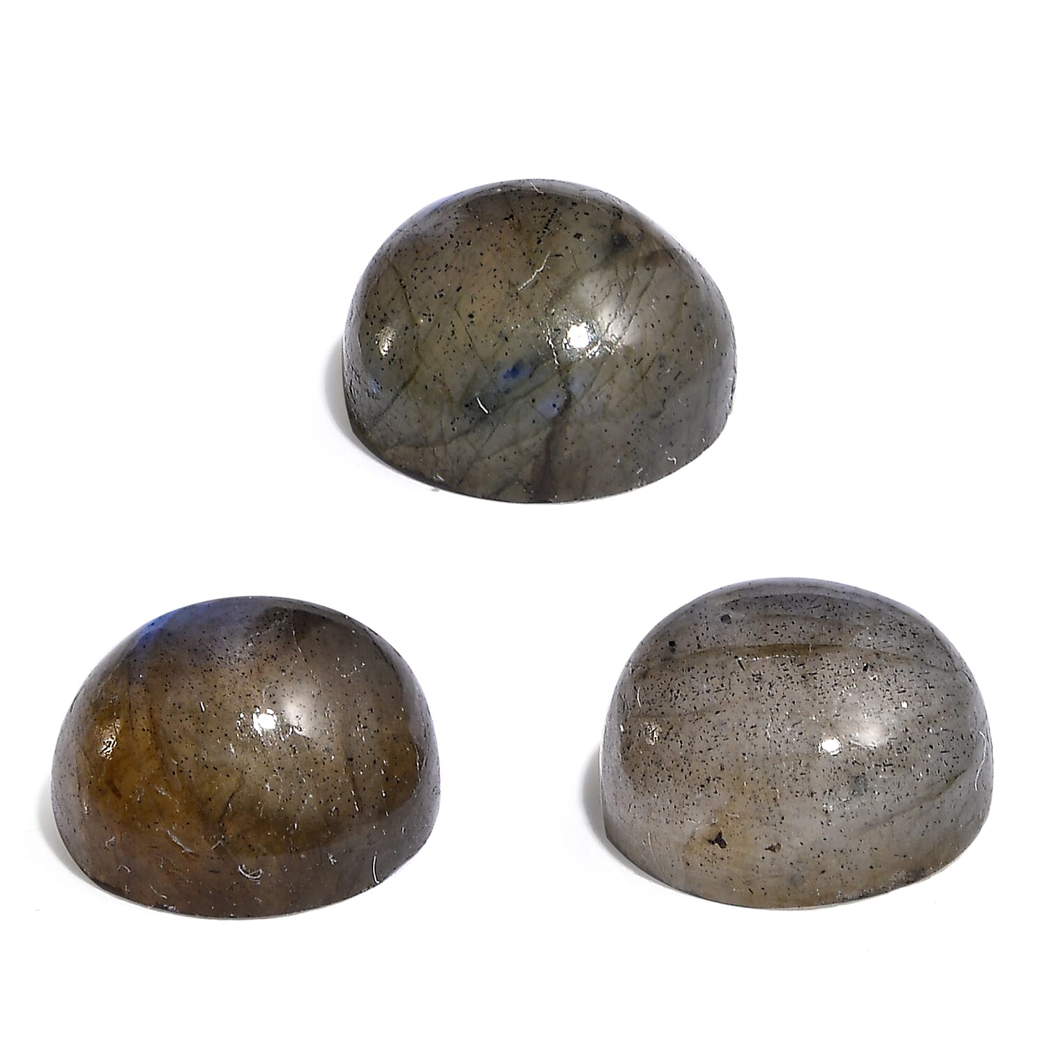 Premium Malagasy Labradorite Set of 3 (Rnd 8 mm) 6.54 ctw