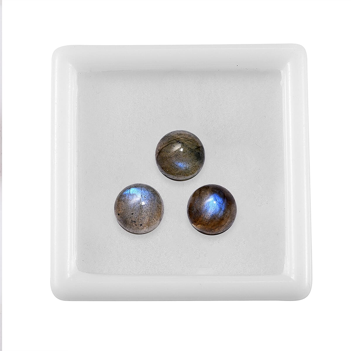 Premium Malagasy Labradorite Set of 3 (Rnd 8 mm) 6.54 ctw