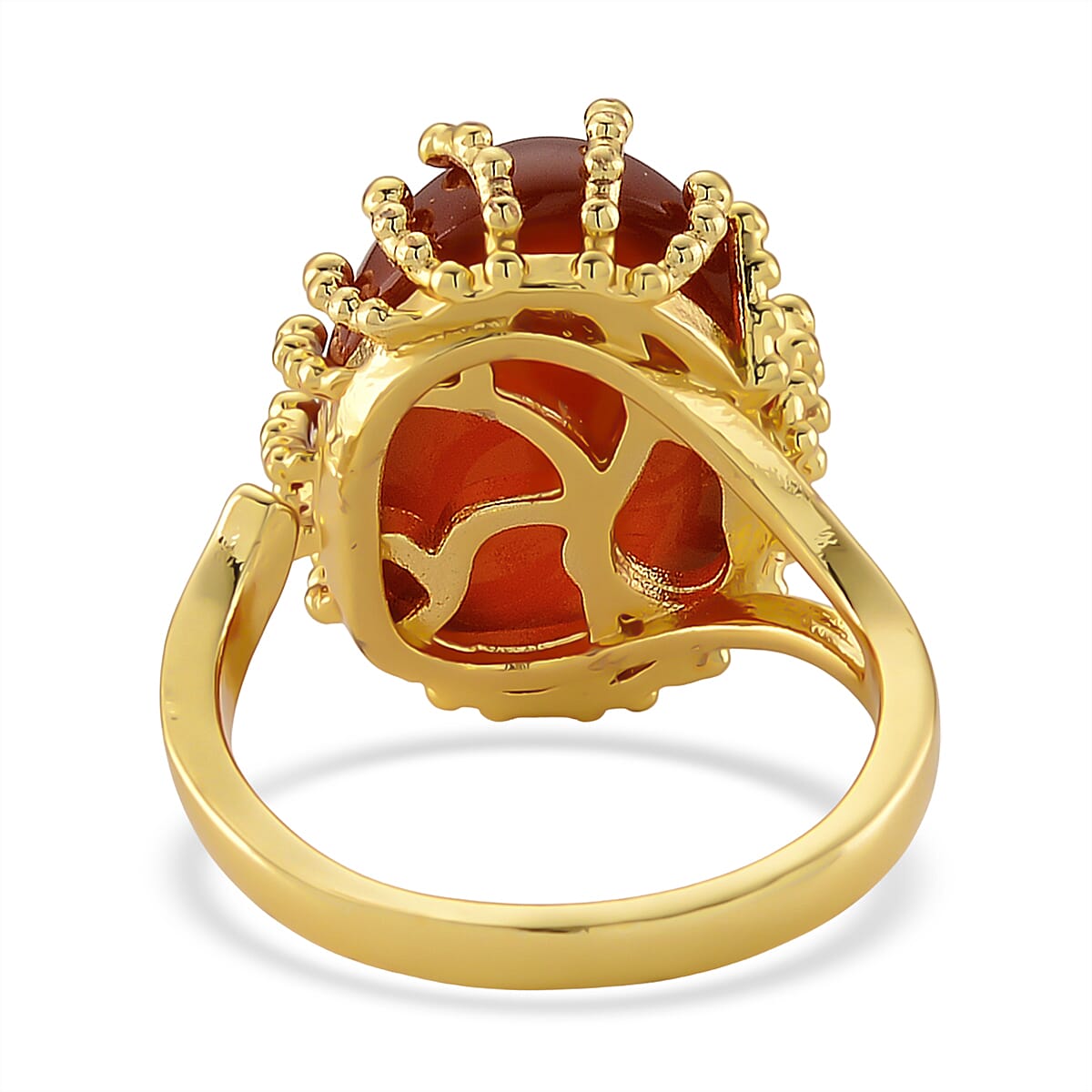 Red Agate 20.00 ctw Ring (Adjustable) in Silvertone