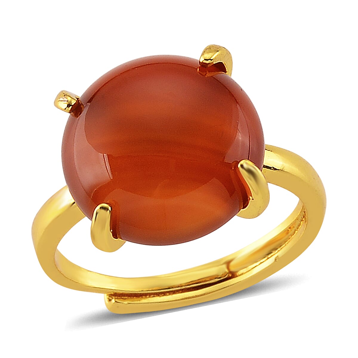 Red Agate 8.00 ctw Ring (Adjustable) in Silvertone