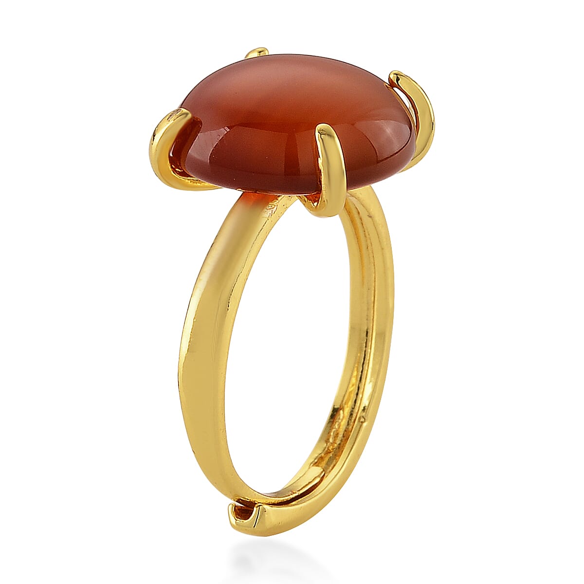 Red Agate 8.00 ctw Ring (Adjustable) in Silvertone