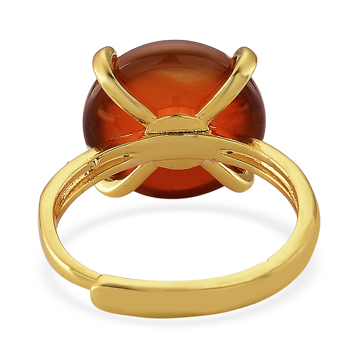 Red Agate 8.00 ctw Ring (Adjustable) in Silvertone