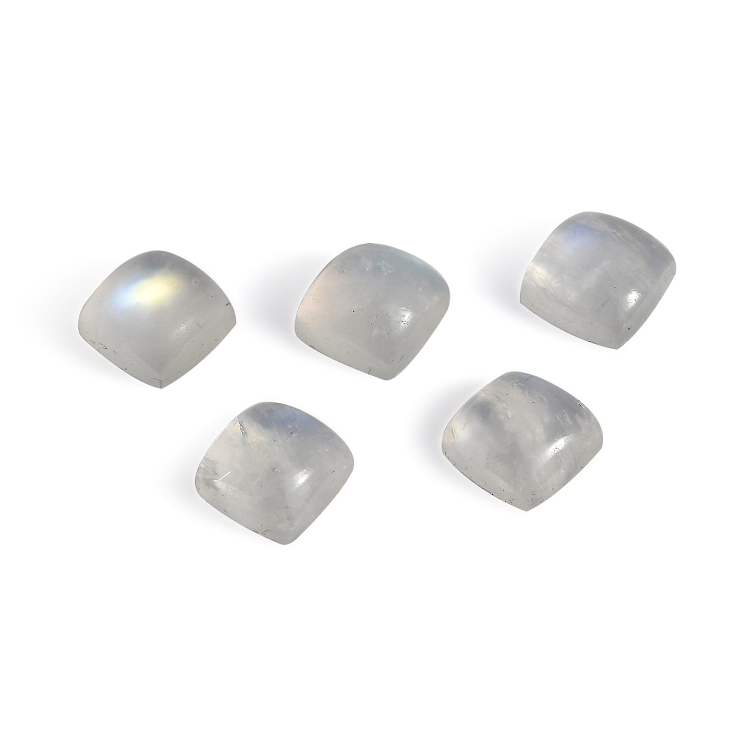 Rainbow Moonstone Set of 5 (Cush 4x4 mm) 1.88 ctw