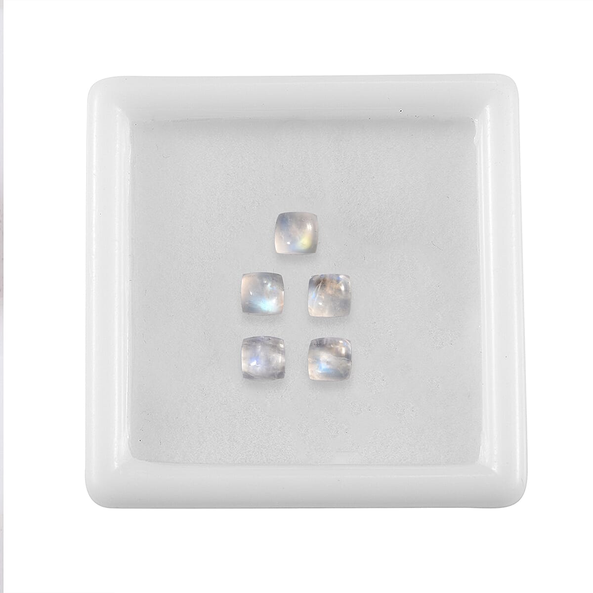 Rainbow Moonstone Set of 5 (Cush 4x4 mm) 1.88 ctw