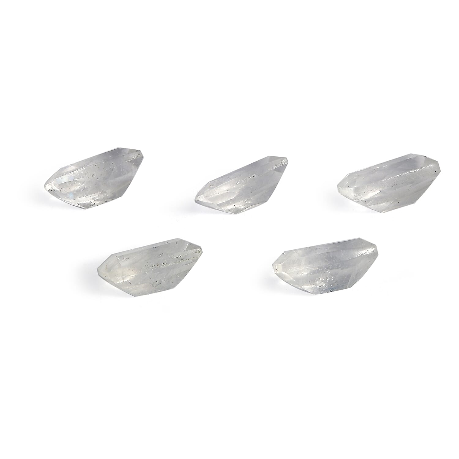 Premium Rainbow Moonstone Set of 5 (Cush 5x3 mm) 1.25 ctw