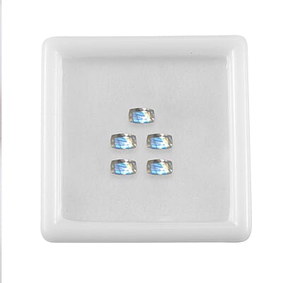 Premium Rainbow Moonstone Set of 5 (Cush 5x3 mm) 1.25 ctw
