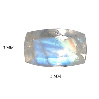 Premium Rainbow Moonstone Set of 5 (Cush 5x3 mm) 1.25 ctw