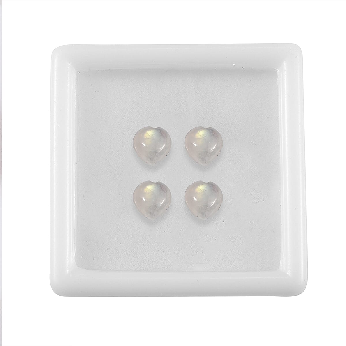 Rainbow Moonstone Set of 4 (Hrt 5 mm) 2.15 ctw
