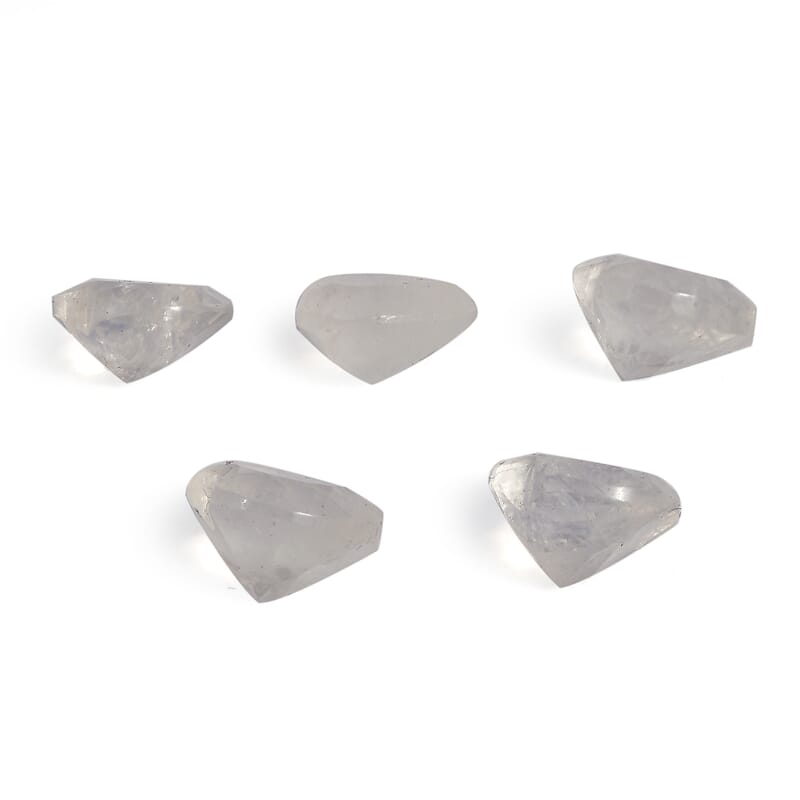 Rainbow Moonstone Set of 5 (Hrt 6 mm) 3.73 ctw