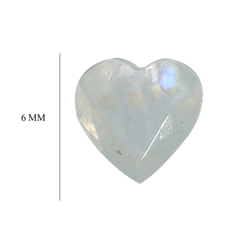 Rainbow Moonstone Set of 5 (Hrt 6 mm) 3.73 ctw