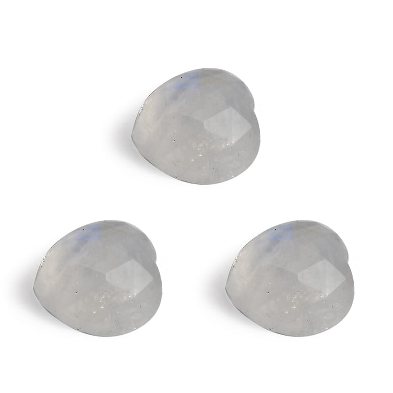 Rainbow Moonstone Set of 3 (Hrt 6 mm) 2.39 ctw