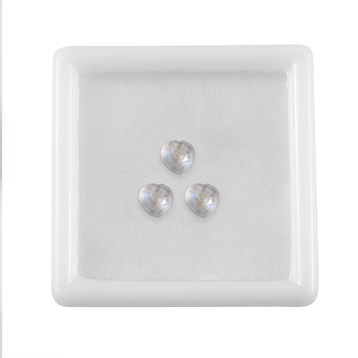 Rainbow Moonstone Set of 3 (Hrt 6 mm) 2.39 ctw