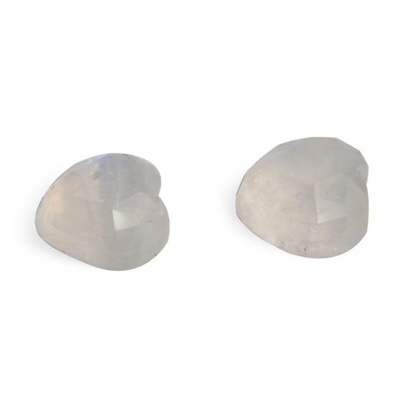 Rainbow Moonstone Set of 2 (Hrt 8 mm) 4.06 ctw