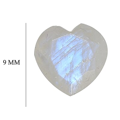 Rainbow Moonstone Set of 2 (Hrt 9 mm) 4.49 ctw