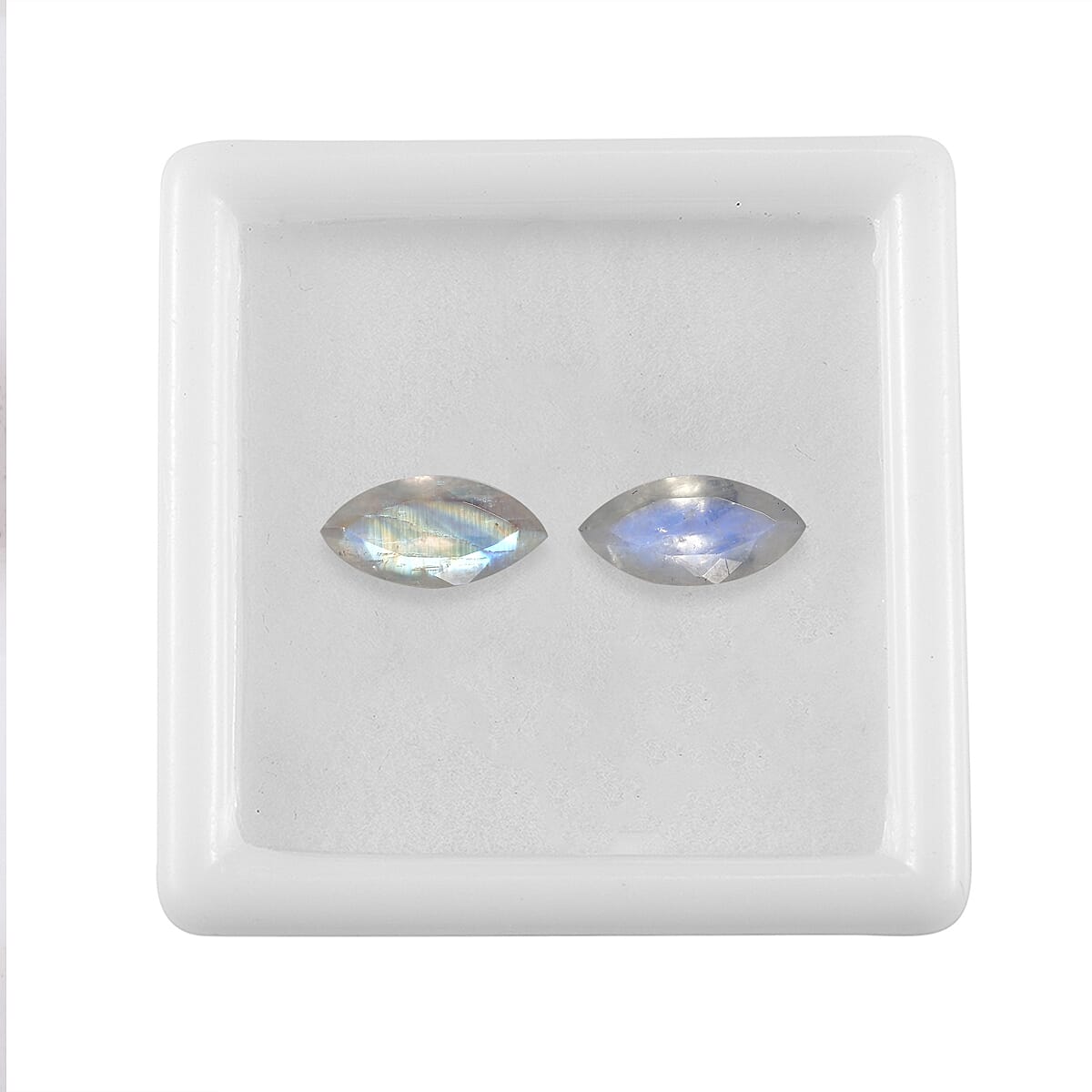 Rainbow Moonstone Set of 2 (Mrq 12x6 mm) 2.82 ctw
