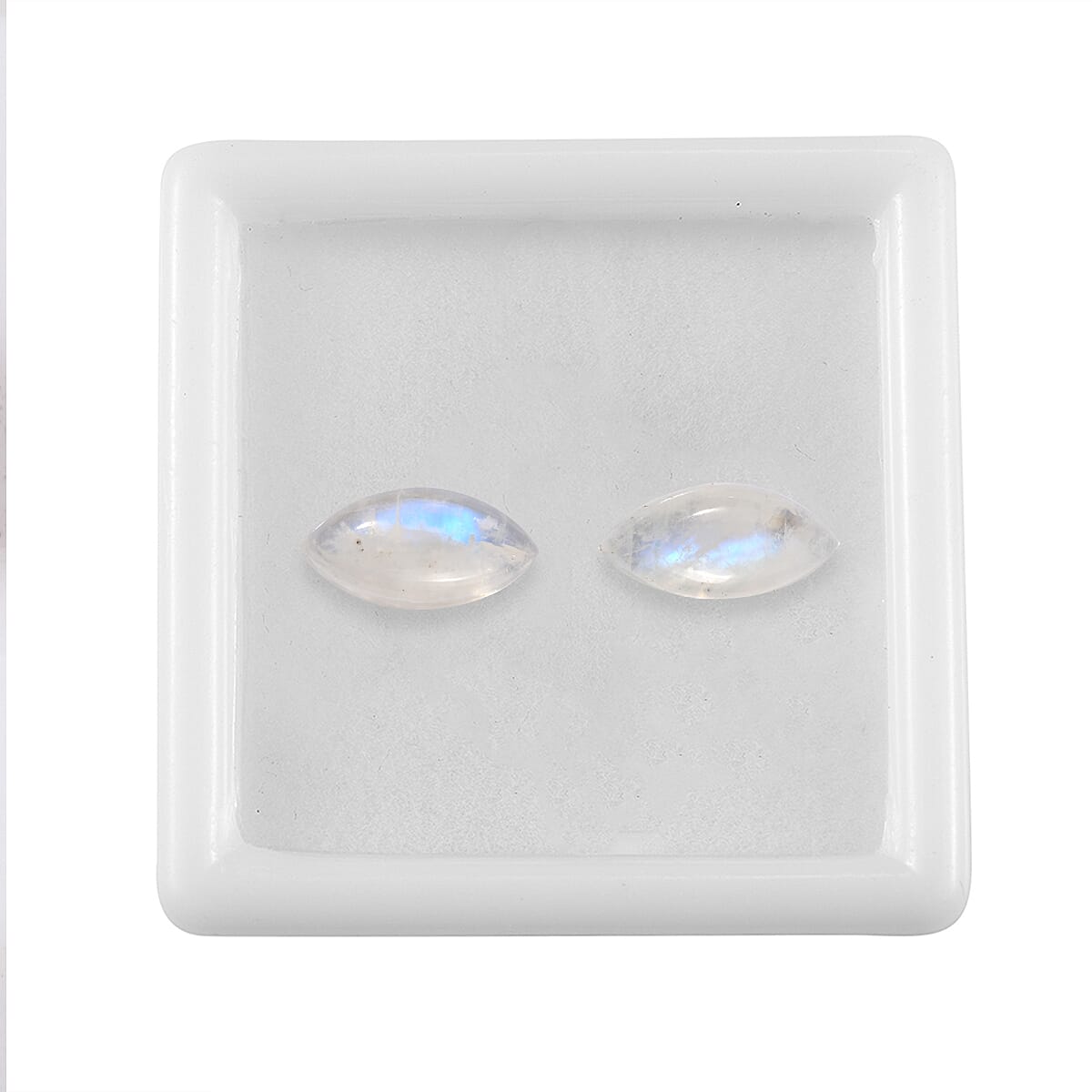 Rainbow Moonstone Set of 2 (Mrq 14x7 mm) 6.30 ctw