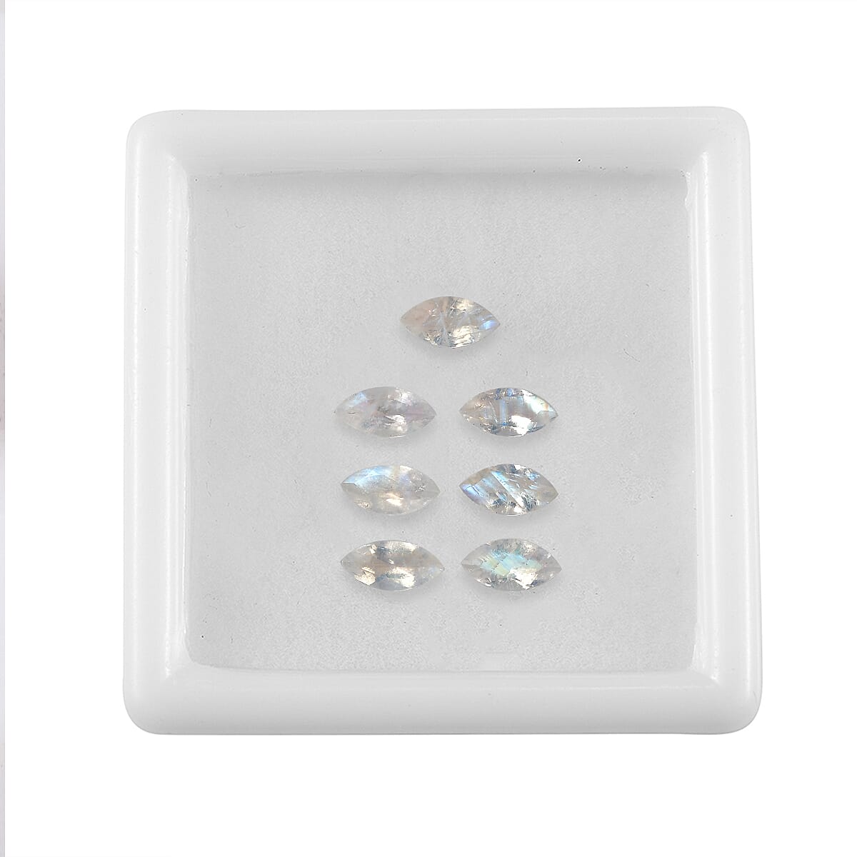 Premium Rainbow Moonstone Set of 7 (Mrq 6x3 mm) 1.55 ctw