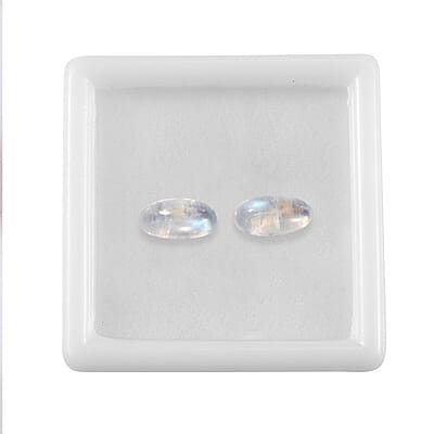 Rainbow Moonstone Set of 2 (Ovl 10x5 mm) 2.50 ctw