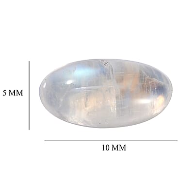 Rainbow Moonstone Set of 2 (Ovl 10x5 mm) 2.50 ctw