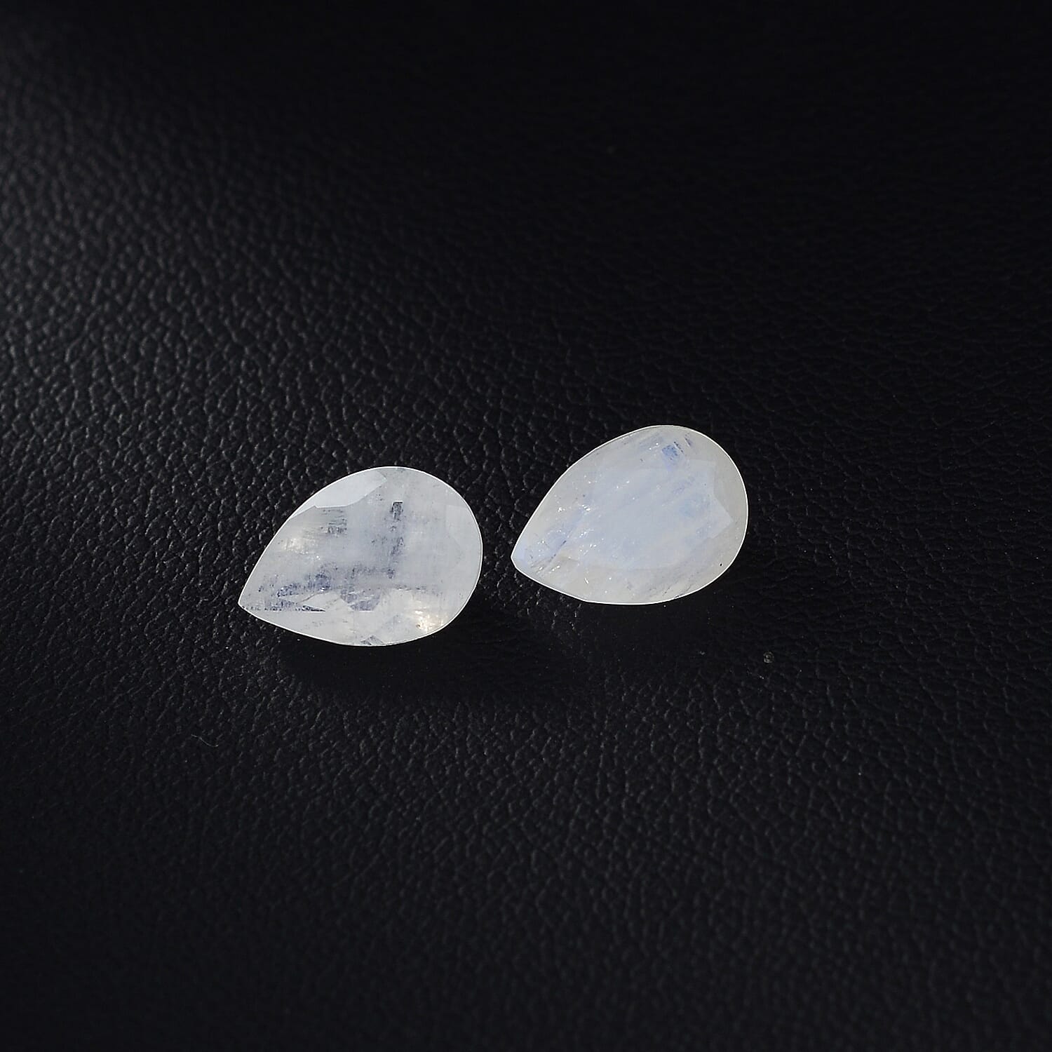 Premium Rainbow Moonstone Set of 2 (Pear 10x7 mm) 3.38 ctw