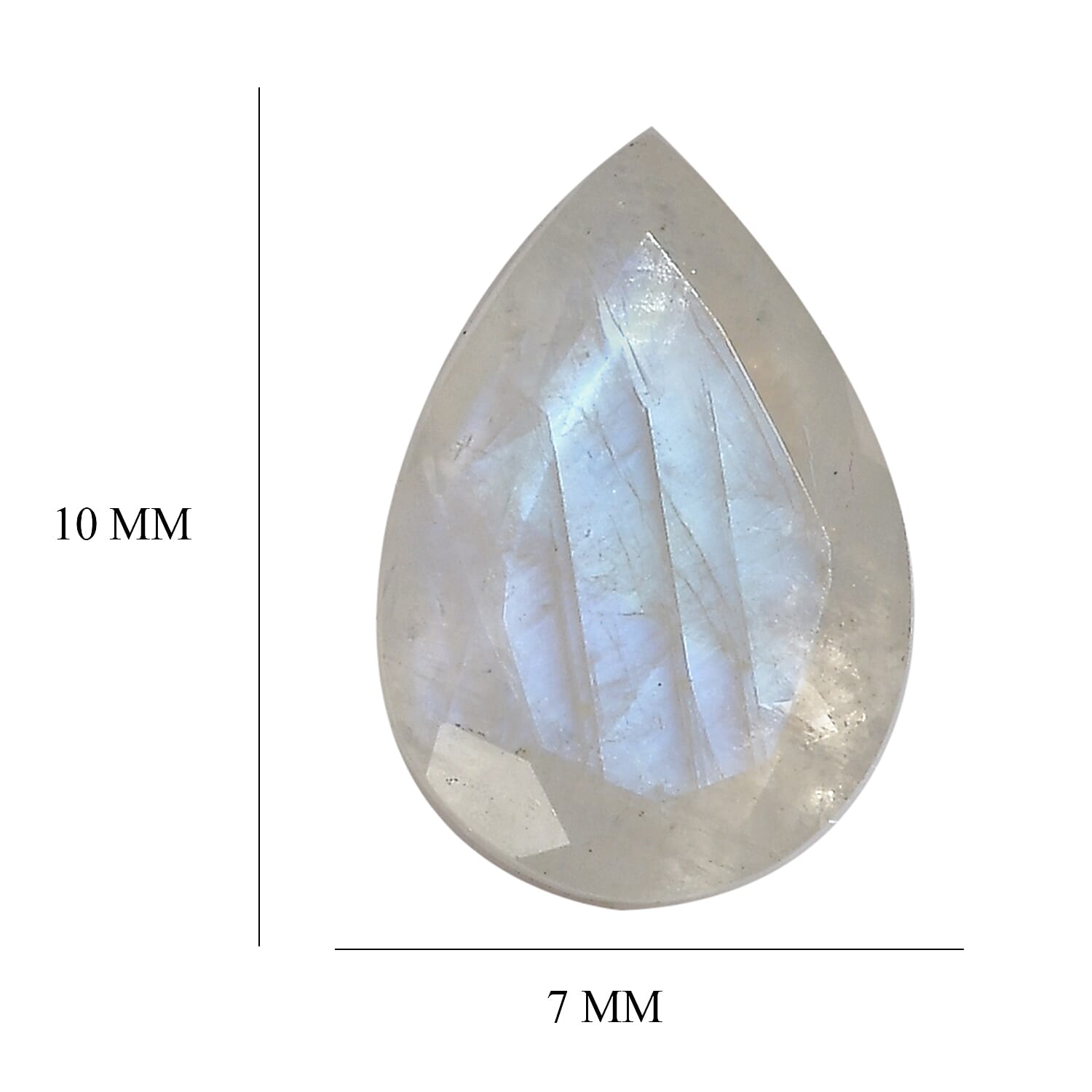 Premium Rainbow Moonstone Set of 2 (Pear 10x7 mm) 3.38 ctw