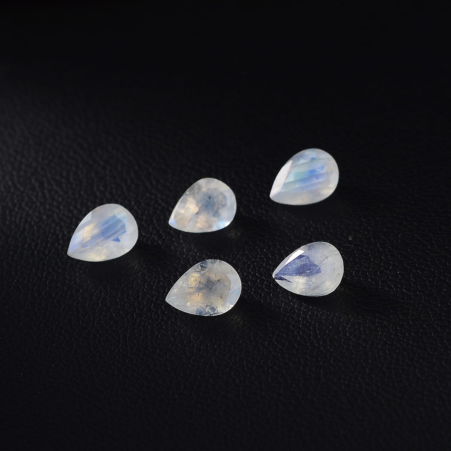 Rainbow Moonstone Set of 5 (Pear 7x5 mm) 3.00 ctw