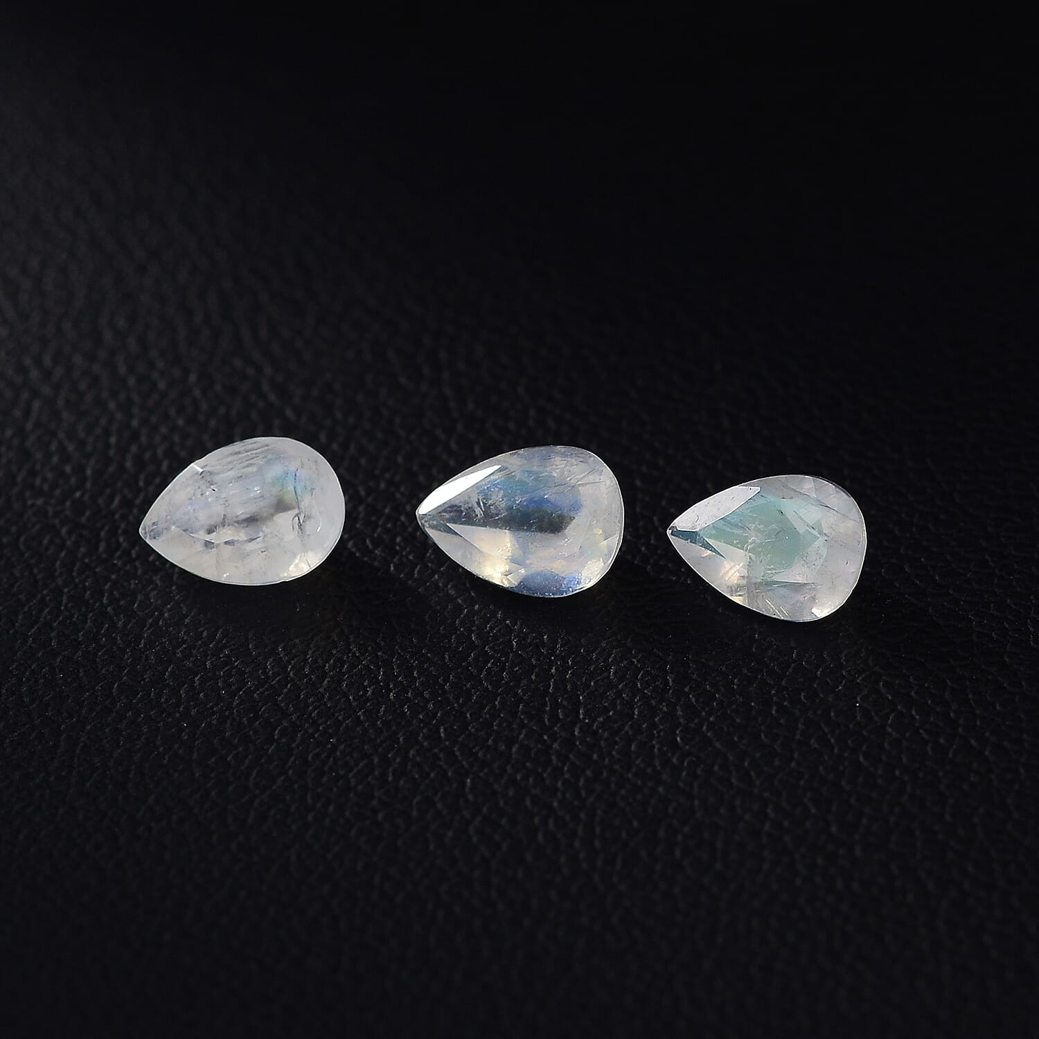 Premium Rainbow Moonstone Set of 3 (Pear 7x5 mm) 1.96 ctw