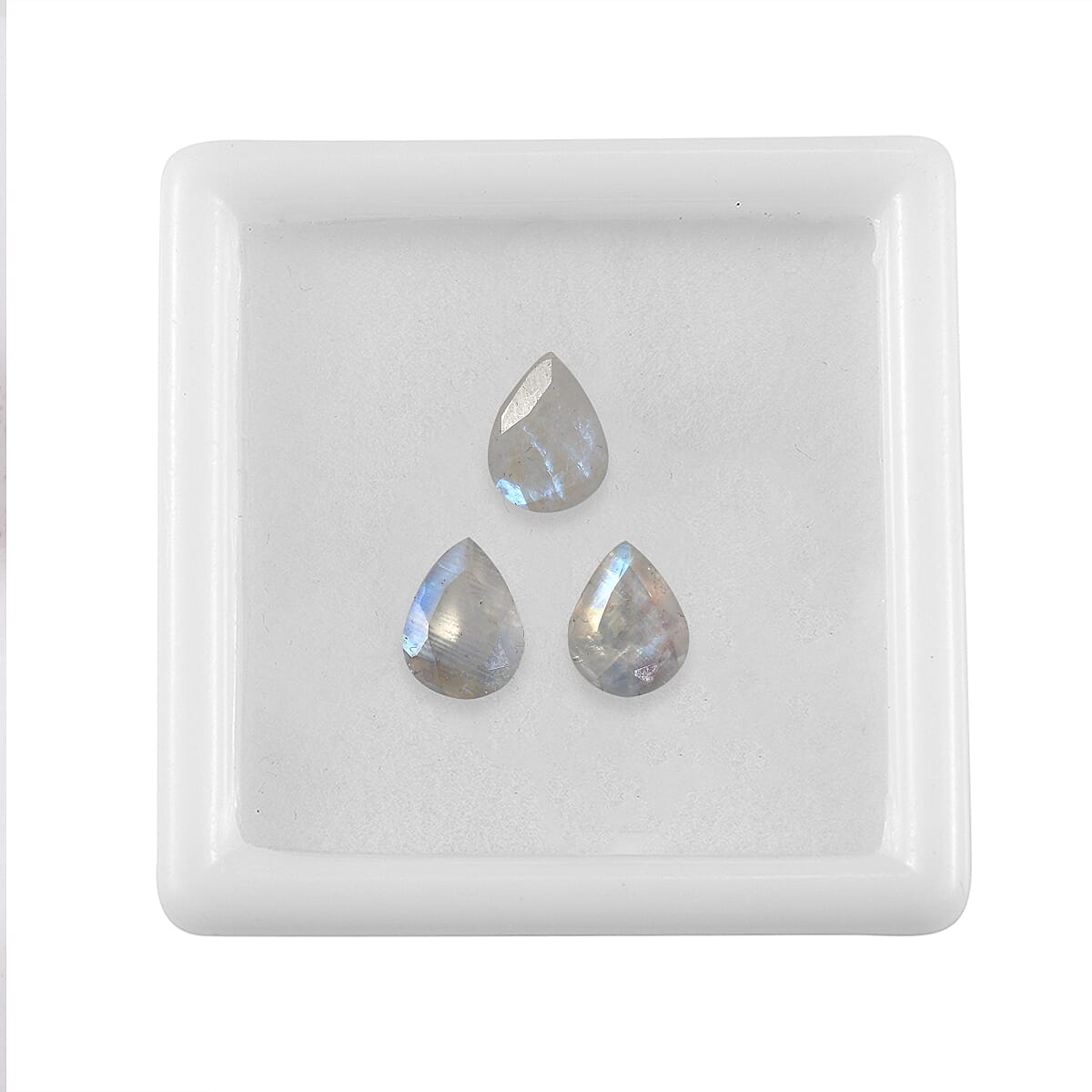 Rainbow Moonstone Set of 3 (Pear 8x6 mm) 2.97 ctw