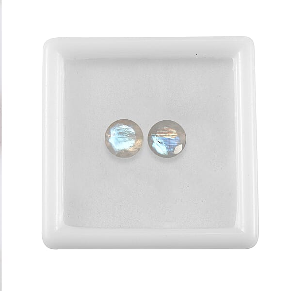 Rainbow Moonstone Set of 2 (Rnd 6 mm) 1.59 ctw