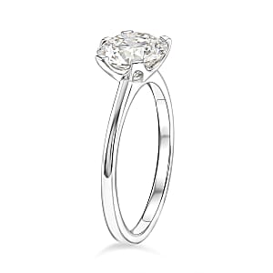 Certified Moissanite D-E VVS1-VVS2 2.00 ctw Timeless Sparkle Ring in 10K White Gold (Size  10.0)