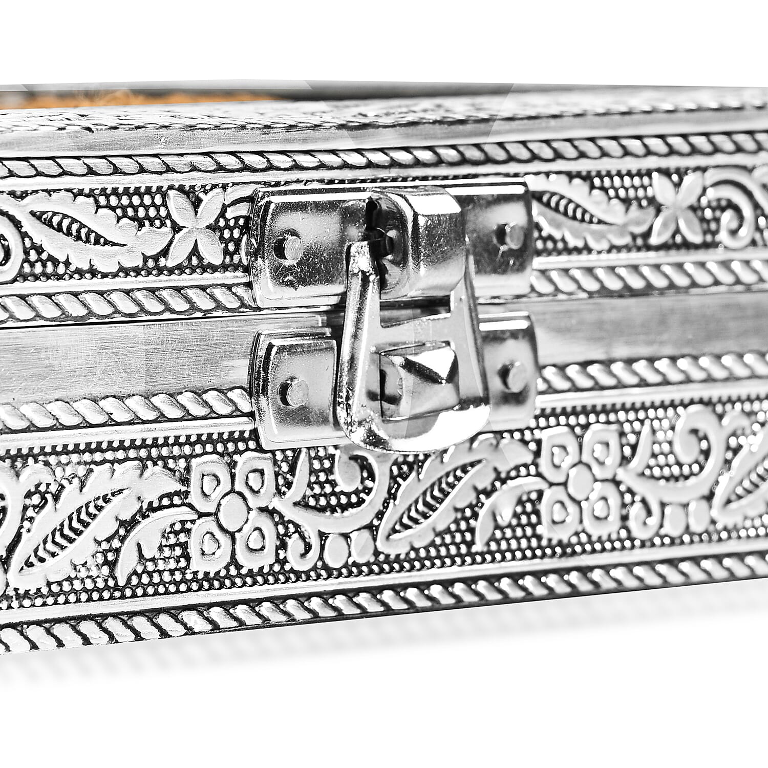 Livmore Silver and Golden Butterfly Embossed Jewelry Ring Box
