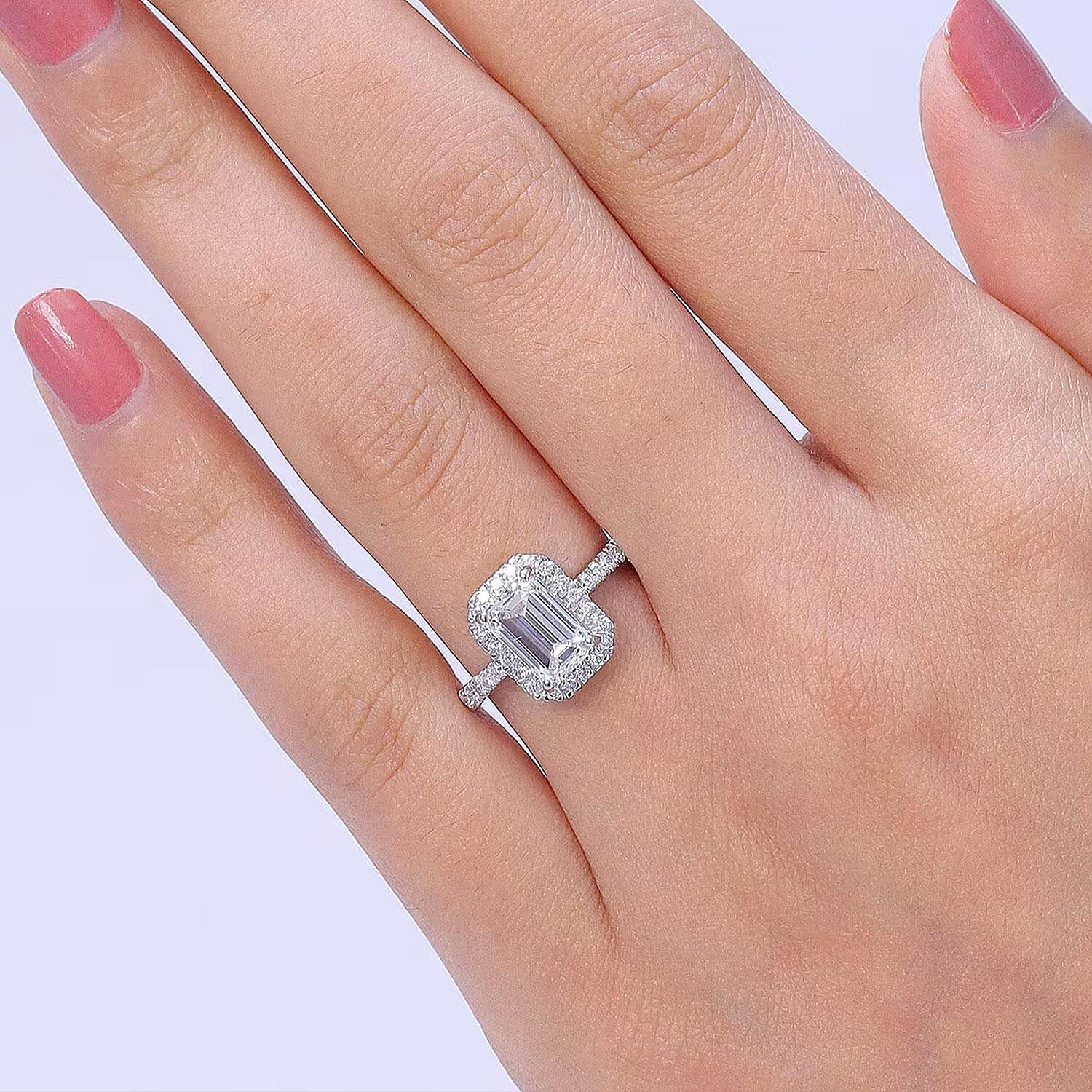 IGI Certified Luxuriant Lab Grown Diamond E-F VS 2.50 ctw Iconic Halo Ring in 950 Platinum (Size  6.0)  5.80 Grams