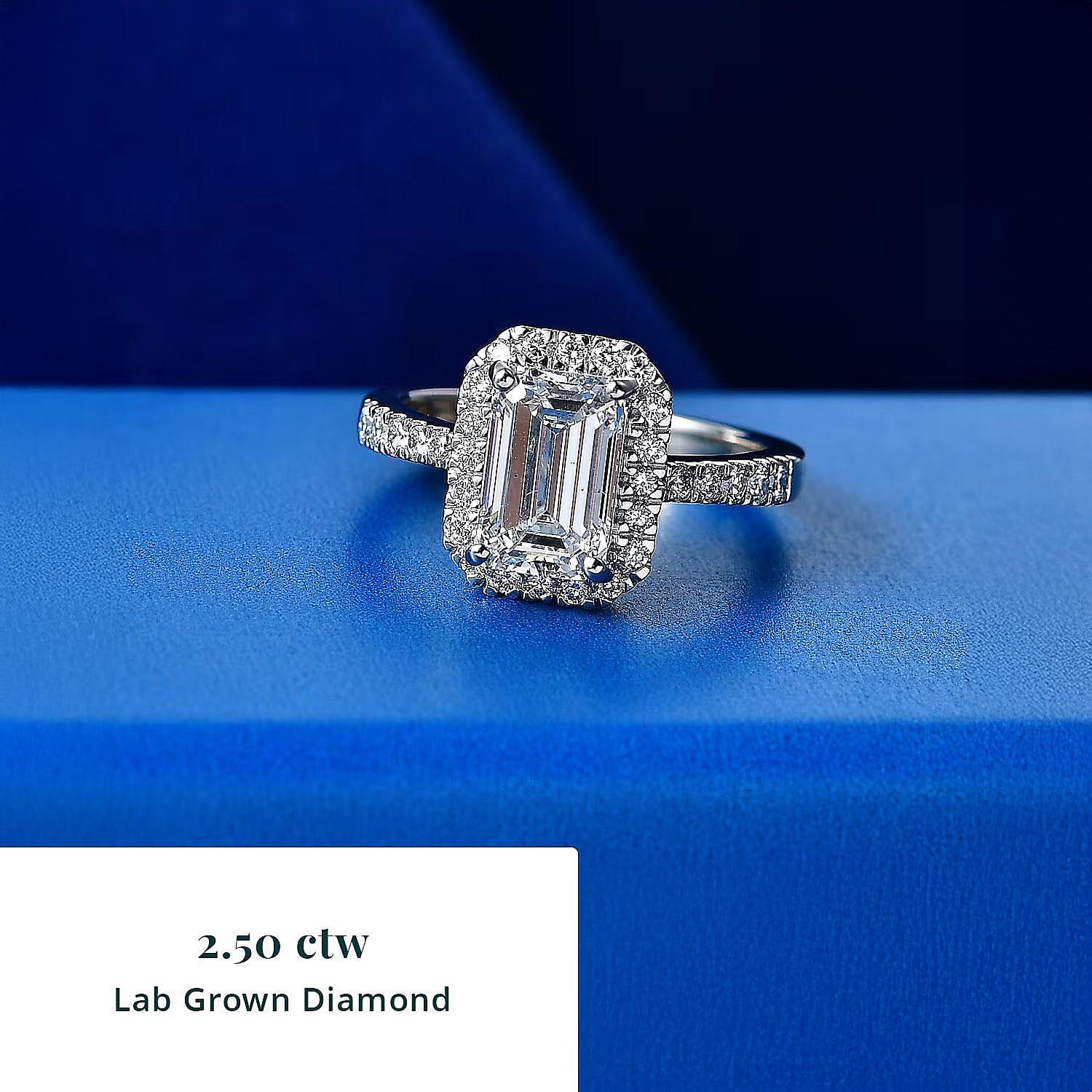 IGI Certified Luxuriant Lab Grown Diamond E-F VS 2.50 ctw Iconic Halo Ring in 950 Platinum (Size  6.0)  5.80 Grams