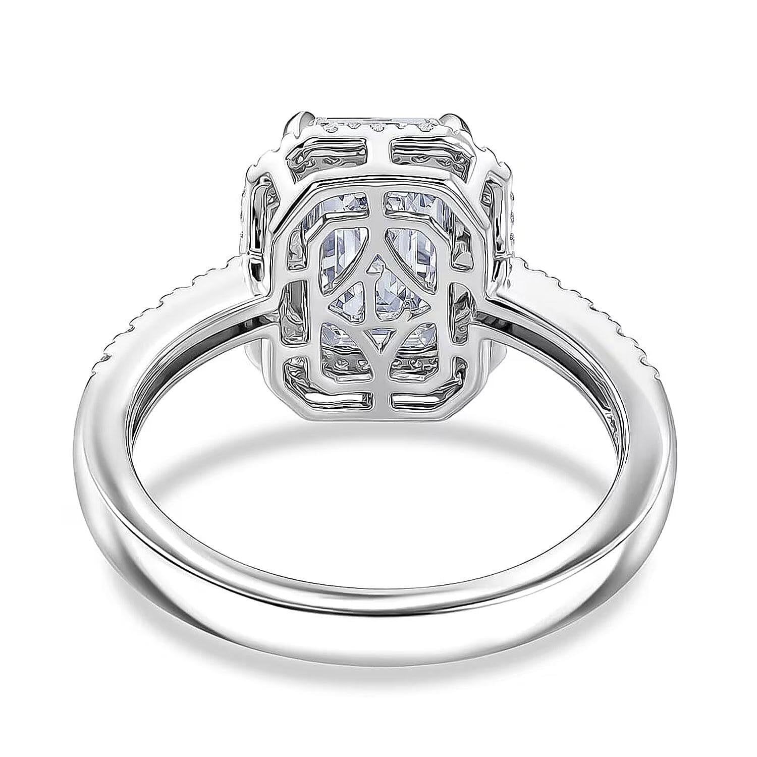 IGI Certified Luxuriant Lab Grown Diamond E-F VS 2.50 ctw Iconic Halo Ring in 950 Platinum (Size  6.0)  5.80 Grams