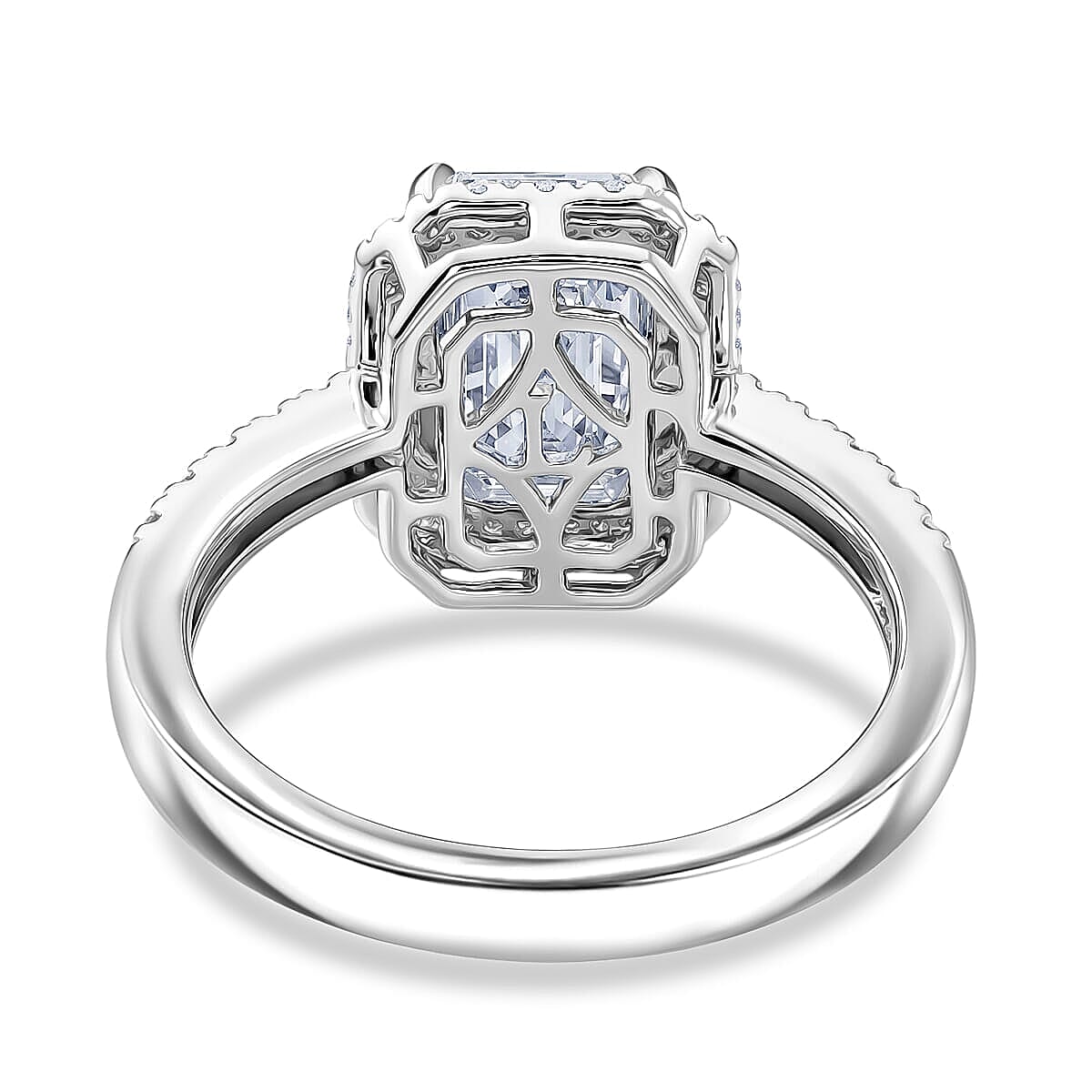 IGI Certified Luxuriant Lab Grown Diamond E-F VS 2.50 ctw Iconic Halo Ring in 950 Platinum (Size  6.5)  5.80 Grams image number 4