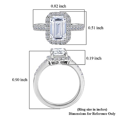 IGI Certified Luxuriant Lab Grown Diamond E-F VS 2.50 ctw Iconic Halo Ring in 950 Platinum (Size  6.5)  5.80 Grams