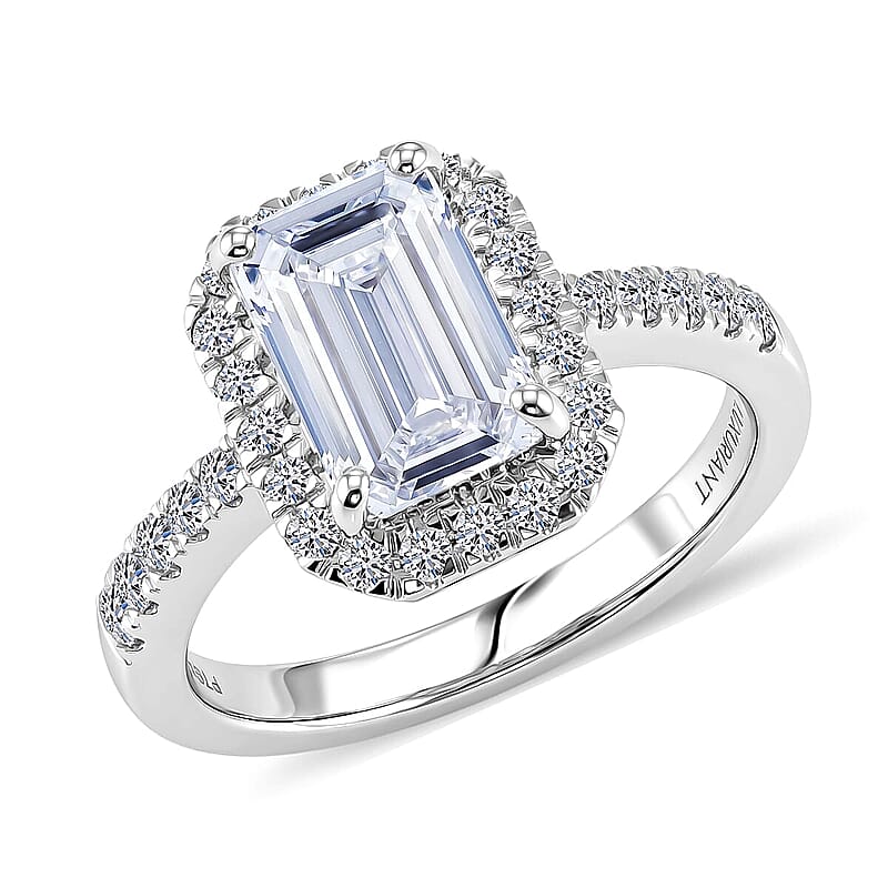 IGI Certified Luxuriant Lab Grown Diamond E-F VS 2.50 ctw Iconic Halo Ring in 950 Platinum (Size  7.5)  5.80 Grams