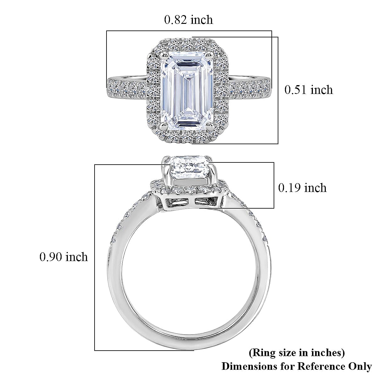 IGI Certified Luxuriant Lab Grown Diamond E-F VS 2.50 ctw Iconic Halo Ring in 950 Platinum (Size  8.5)  5.80 Grams image number 5