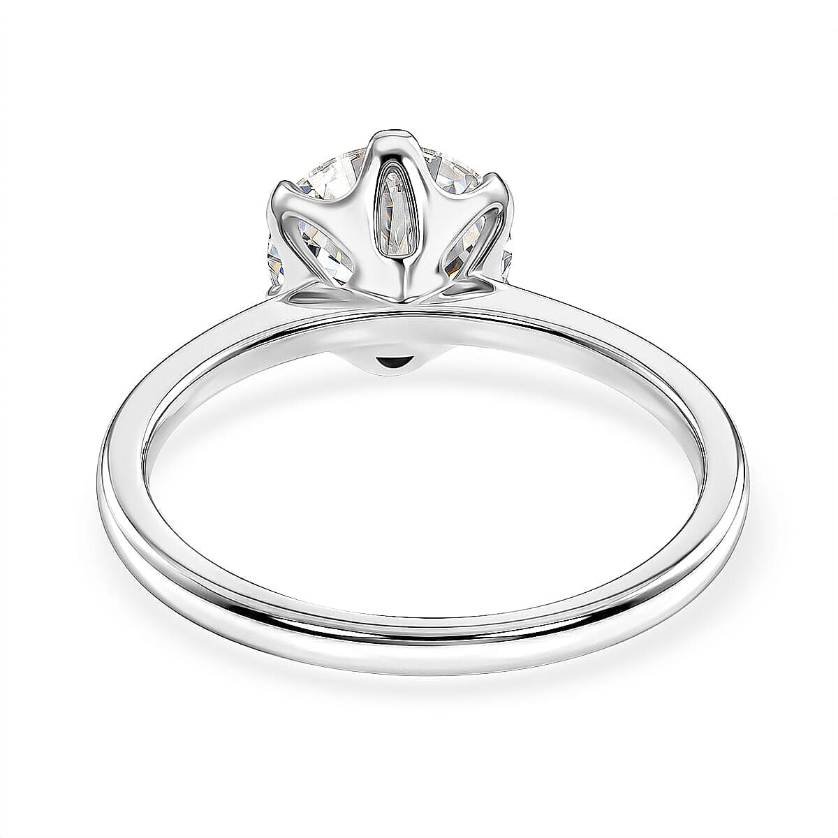 Certified Moissanite D-E VVS1-VVS2 2.00 ctw Timeless Sparkle Ring in 10K White Gold (Size  5.0) image number 4