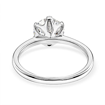 Certified Moissanite D-E VVS1-VVS2 2.00 ctw Timeless Sparkle Ring in 10K White Gold (Size  5.0)