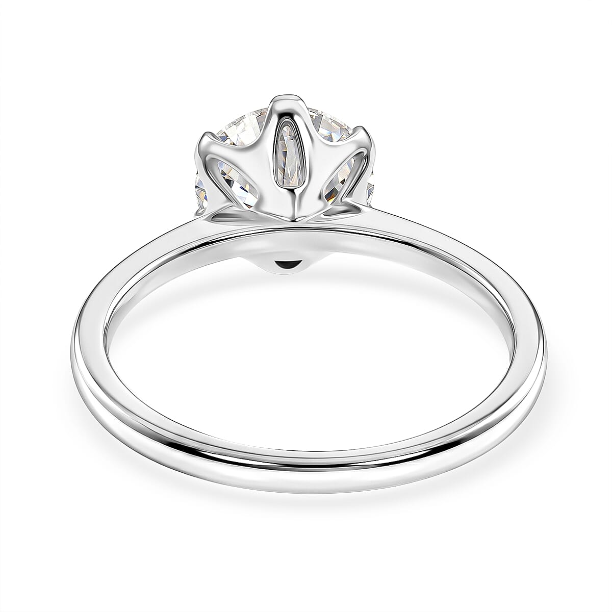 Certified Moissanite D-E VVS1-VVS2 2.00 ctw Timeless Sparkle Ring in 10K White Gold (Size  6.0) image number 4