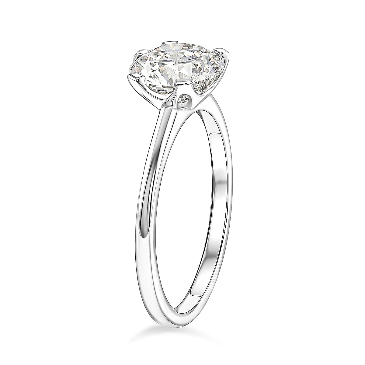 Certified Moissanite D-E VVS1-VVS2 2.00 ctw Timeless Sparkle Ring in 10K White Gold (Size  8.5) image number 3