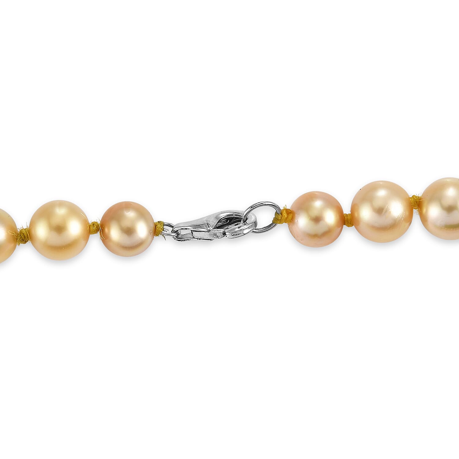 AAAA Graduated South Sea Golden Pearl Graduated Necklace in 950 Platinum 18 Inches