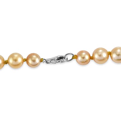 AAAA Graduated South Sea Golden Pearl Graduated Necklace in 950 Platinum 18 Inches