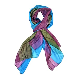 La Marey Blue Mulberry Silk Scarf